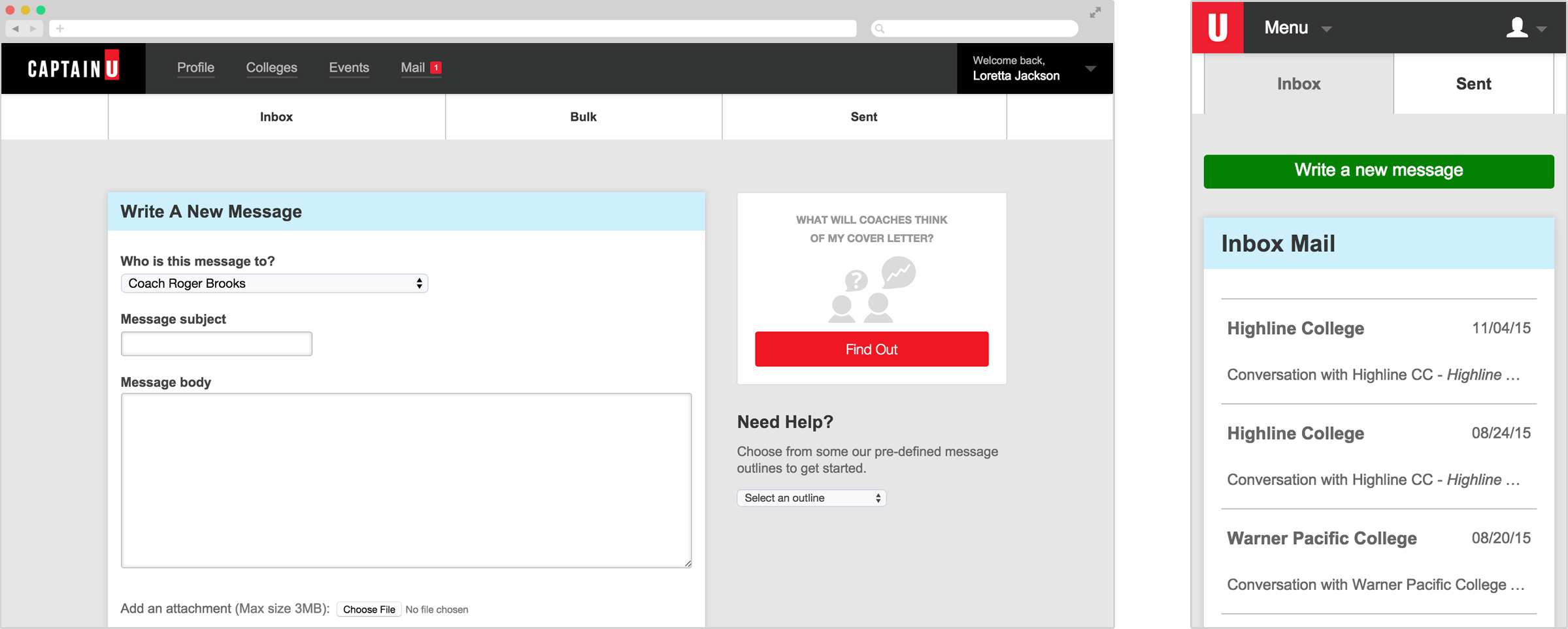 Messages desktop mobile